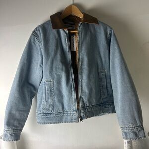Garage Light Blue Denim Jacket with Tan Collar
